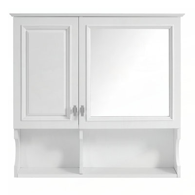 Wall Mounted Bathroom Mirror Cabinet with Adjustable Shelves, Open Storage, and High-Definition Mirror for Modern Home Decor