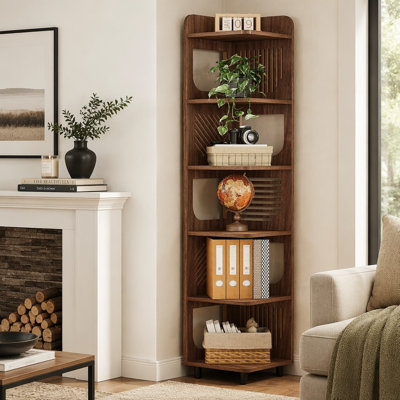 Bookshelf, Corner Bookshelf, Wood Shelves, Tall Bookshelf, Open Book Shelves