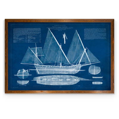 " Antique Ship Blueprint III " by Paul Cezanne Acrylic Painting