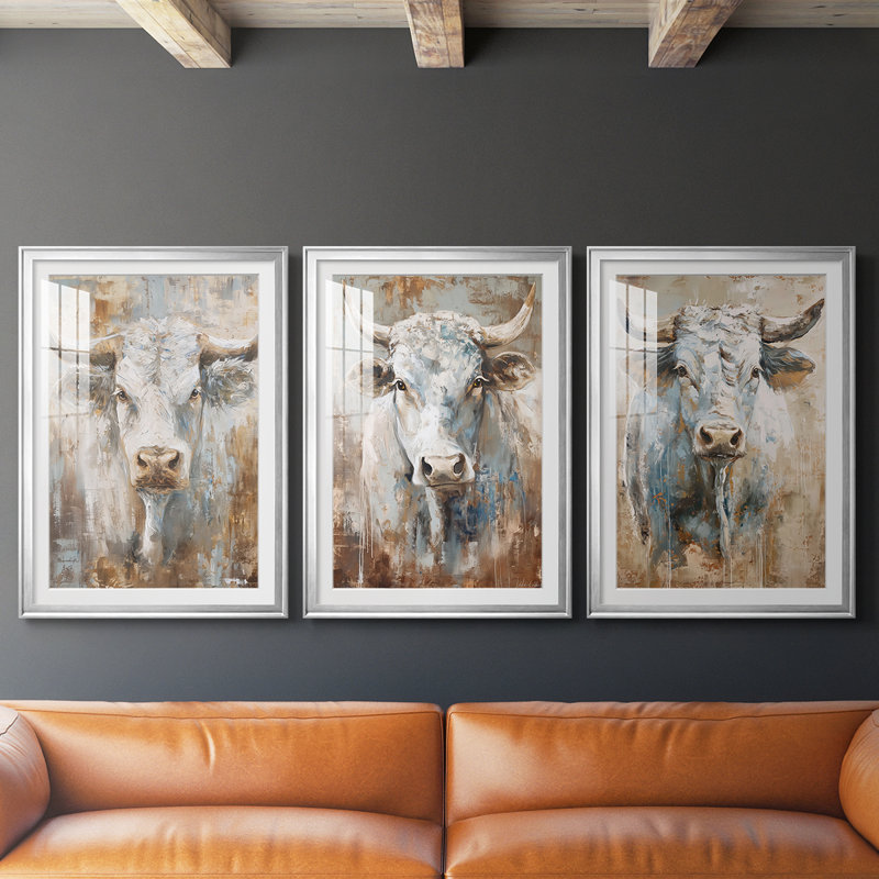 ANIMALS Series CXL - Impression encadrée sur mesure de qualité supérieure - 3 pièces, H 30 po x l 63 po