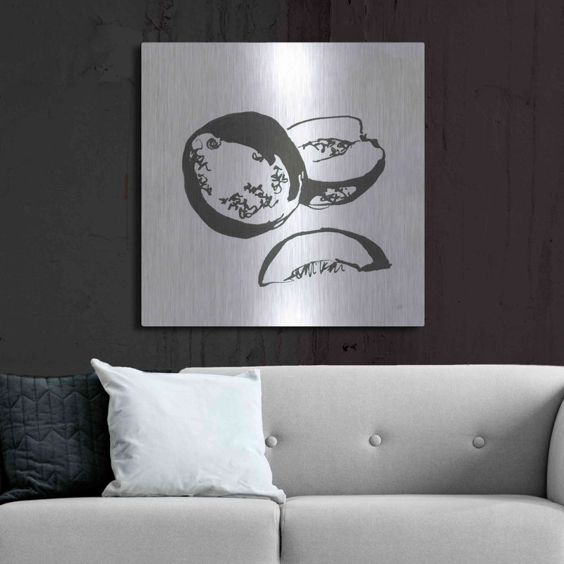 «Cantaloupe II BW» par Chris Paschke, art luxueux en métal «Cantaloupe II BW» par Chris Paschke, H 36 po x l 36 po