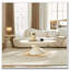 Table basse ovale en fibre de verre 47,27 "avec base sculpturale-1342214874