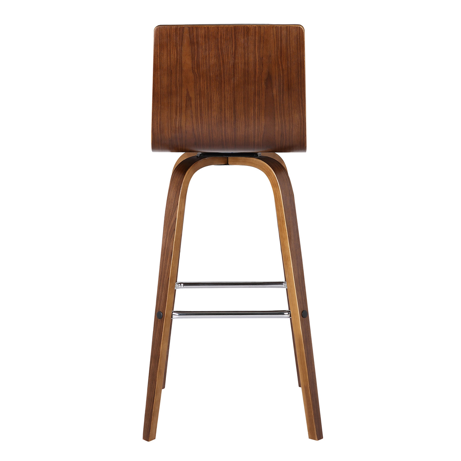 Biance Solid Wood Swivel Bar & Counter Stool, Bar Stool (30" Seat Height), Walnut, Vintage Blue Performance Faux Leather