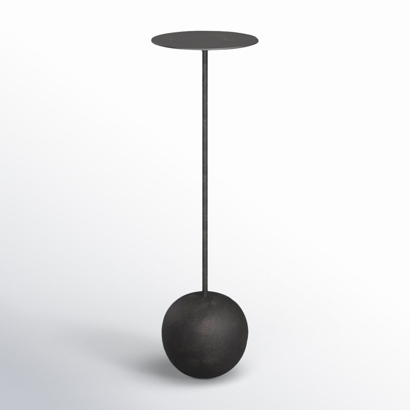 Walt Round Iron Pedestal End Table 