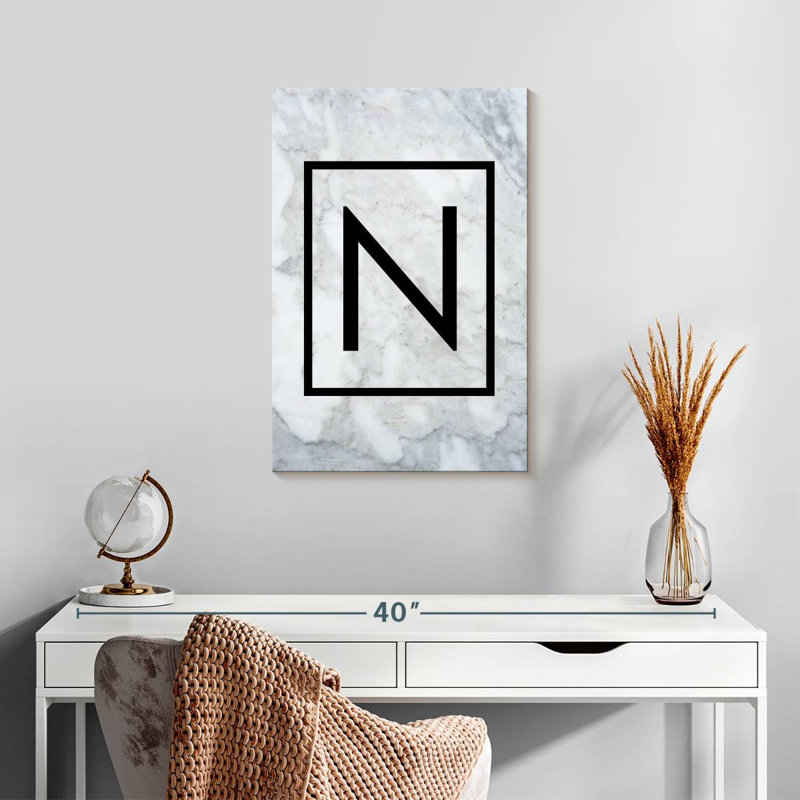 Marble N Monogram, 24" H x 16" W
