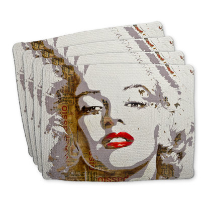 Ensemble de 4 napperons tressés Marilyn Monroe