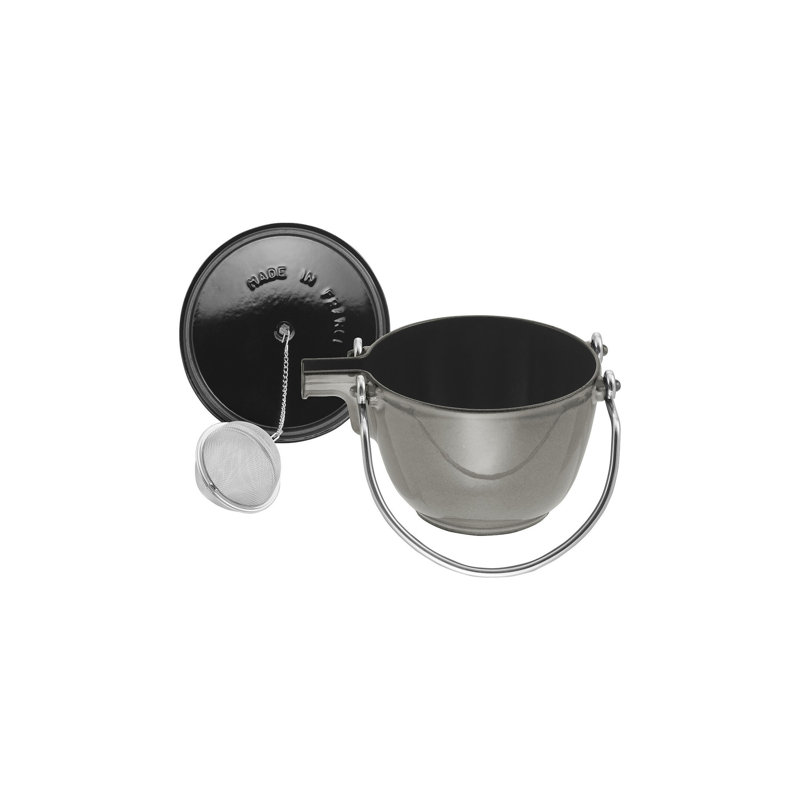 Staub Cast Iron 1.22-qt Round Tea Kettle, Graphite