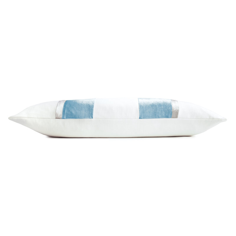 Stripe Lumbar Pillow Cover & Insert, Robin's Egg, 12" x 24"