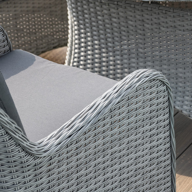 Crimora 4 - Person Patio Dining Set Umbrella Hole Included Round Table with Cushions Included