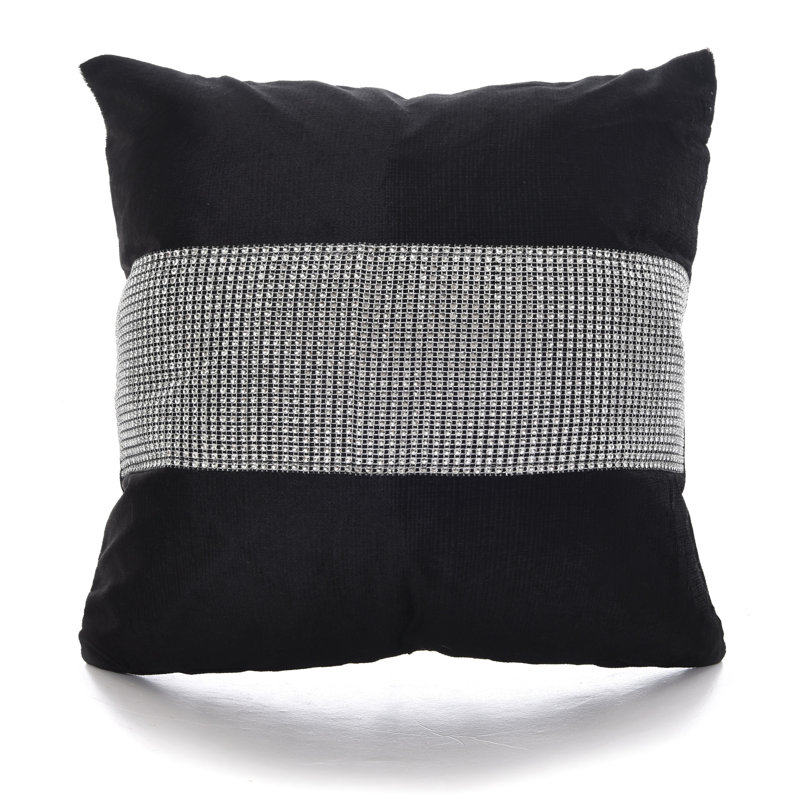 Addrienne Square Cushion Cover, Black