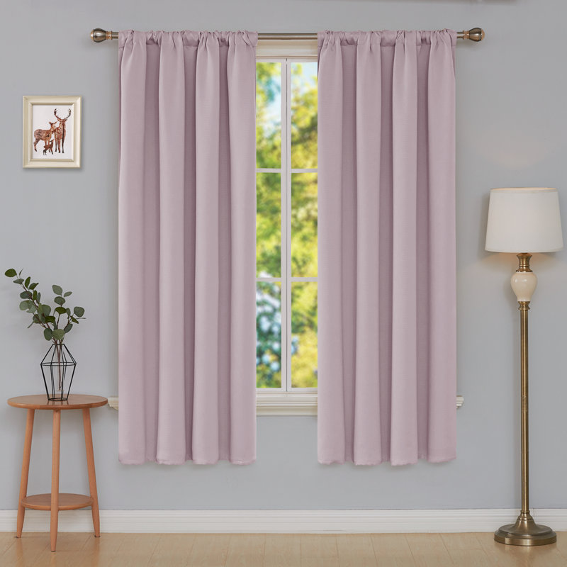 Maksymilan Room Darkening Curtain Pair, 38" W x 63" L, Khaki
