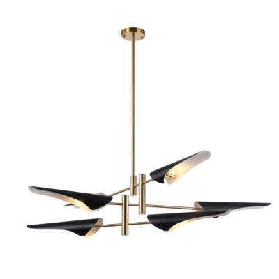 Lustre Spoutnik mobile vintage 6 lumières à 3 niveaux Mid-Century à 3 niveaux