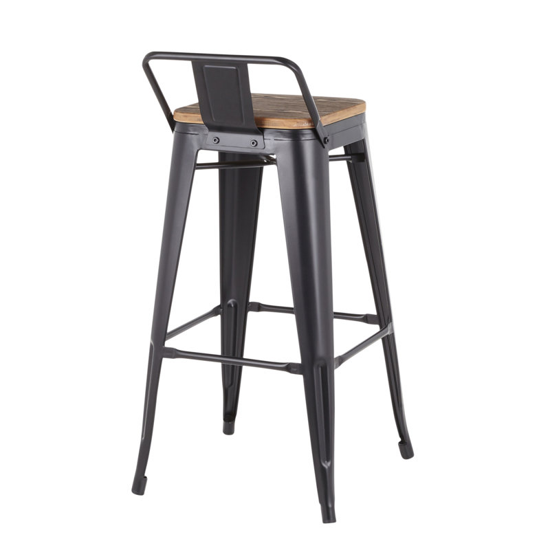 Tabouret de bar industriel à dossier bas Oregon