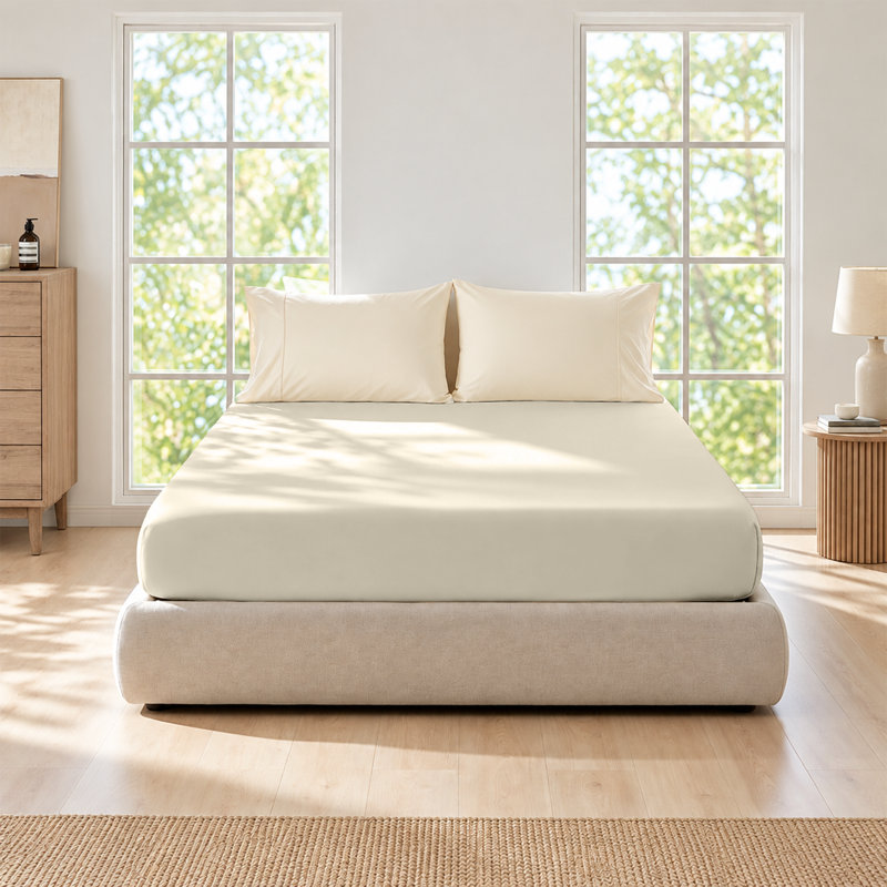Bedroom Collection Standard Fitted Sheet, Single, Cream