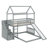 Adorable Twin Over Full House Bunk Bed With An Entertaining Slide And Convenient Stairs-702698005