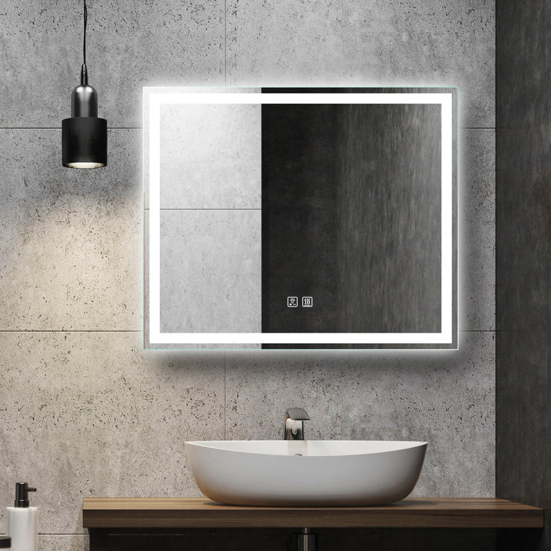 Miroir de salle de bain à DEL Naliyah, 36 po x 30 po