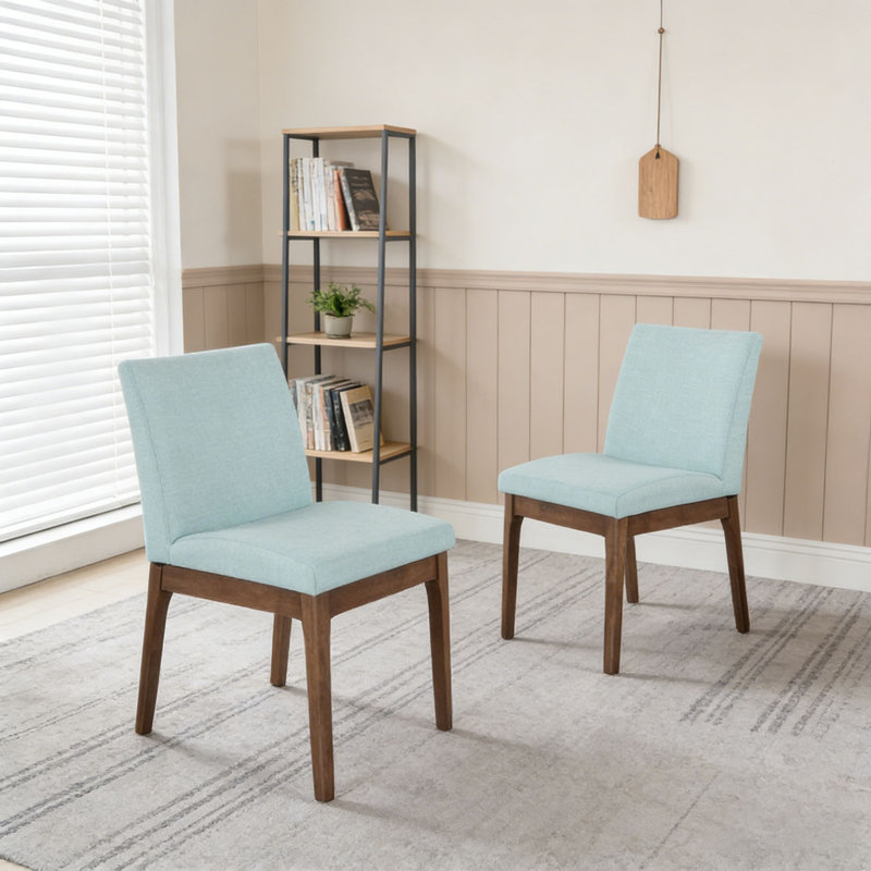 Chaise de salle à manger, Menthe / noyer