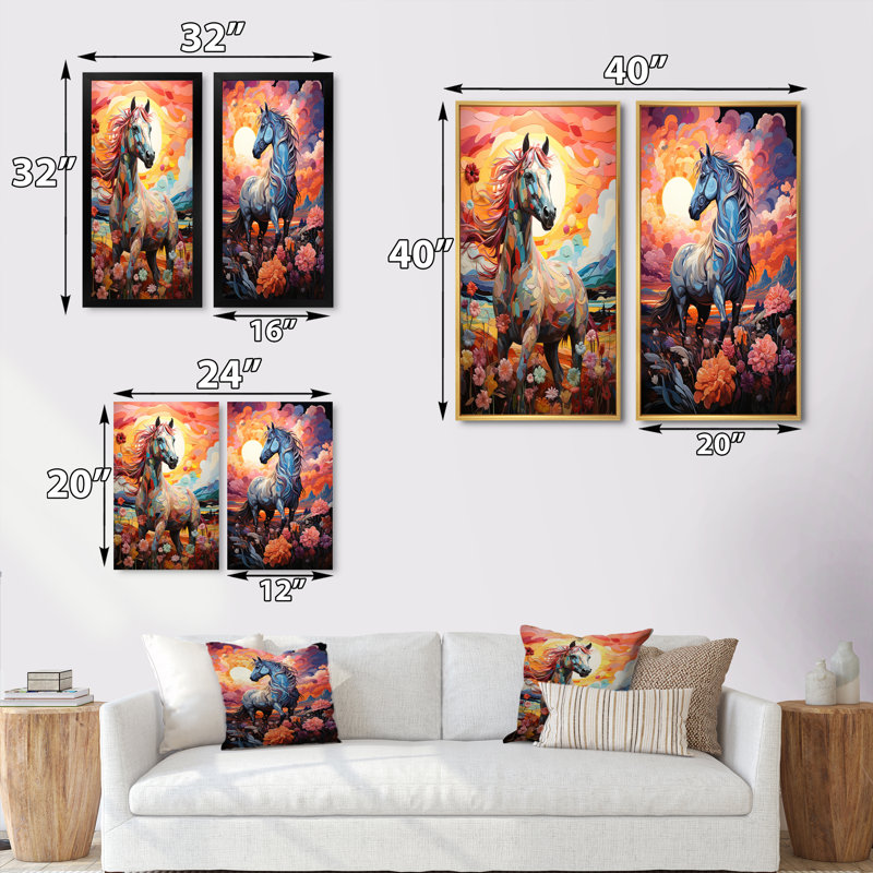 «Carousel Carousel Of Childernal», 2 pièces sur toile, Cadre blanc, H 40 po x l 40 po