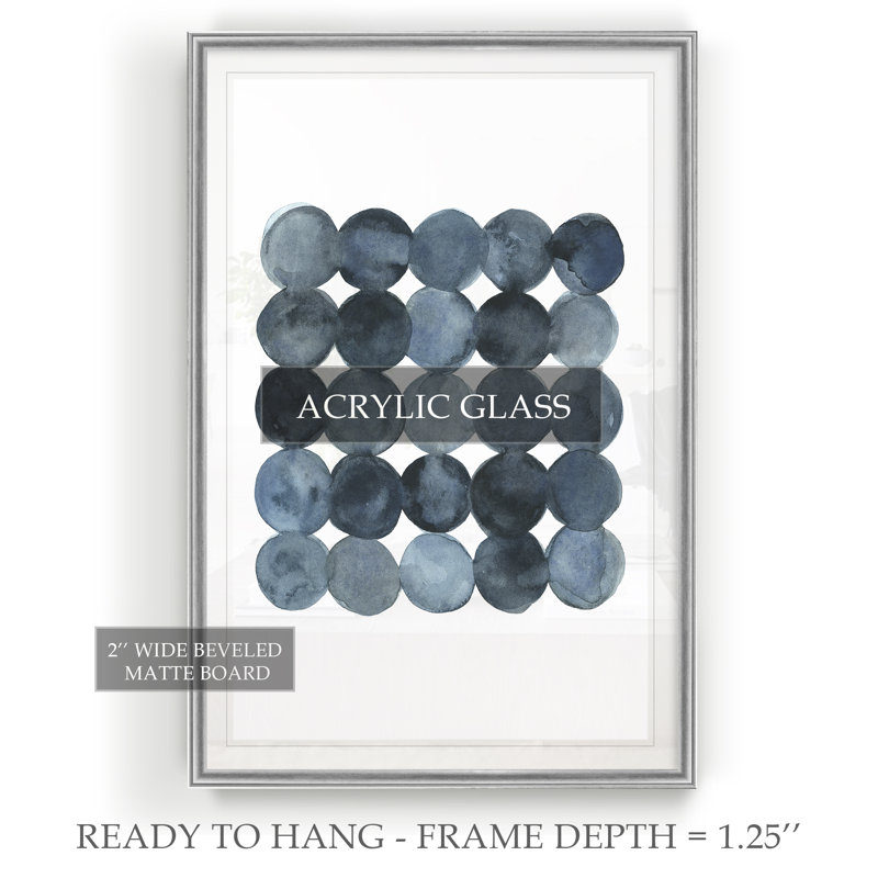 " Blue Gray Density II ", 30.5" H x 42.5" W, Framed Print, Silver