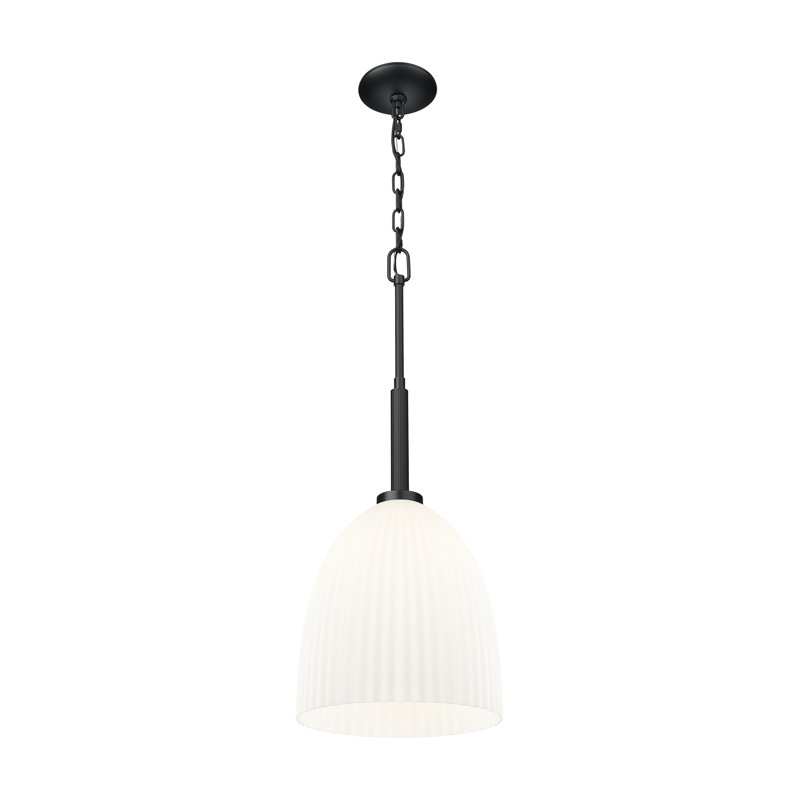 Naya 1 Light Pendant, Matte Black, 20.5" H x 11.75" W
