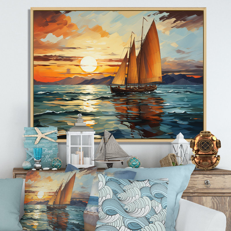 Impression sur toile Iolanta, H 12 po x l 20 po x P 1 po, Cadre flottant érable