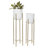 2 - Piece Silver Metal Tall Indoor Outdoor Dome Indoor Outdoor Planter with Removable Stand Set-1882845713-1994865750