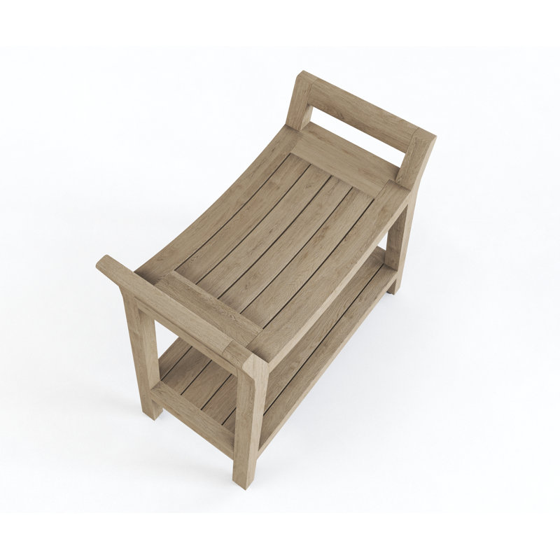Banc de douche breveté en teck Ascend-Mist, H 18 po x l 24 po x P 12 po
