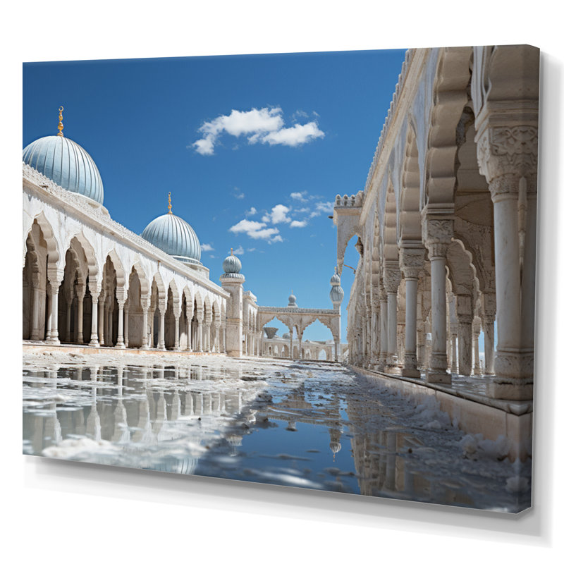 Art de l'islam Masjid Alaqsa - islamique, 34" H x 44" W x 1.5" D, Toile tendue bleue