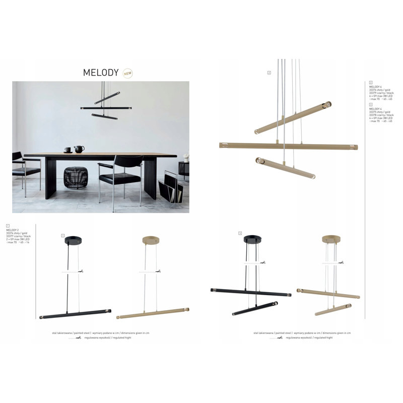 6 - Light Kitchen Island Pendant, Black