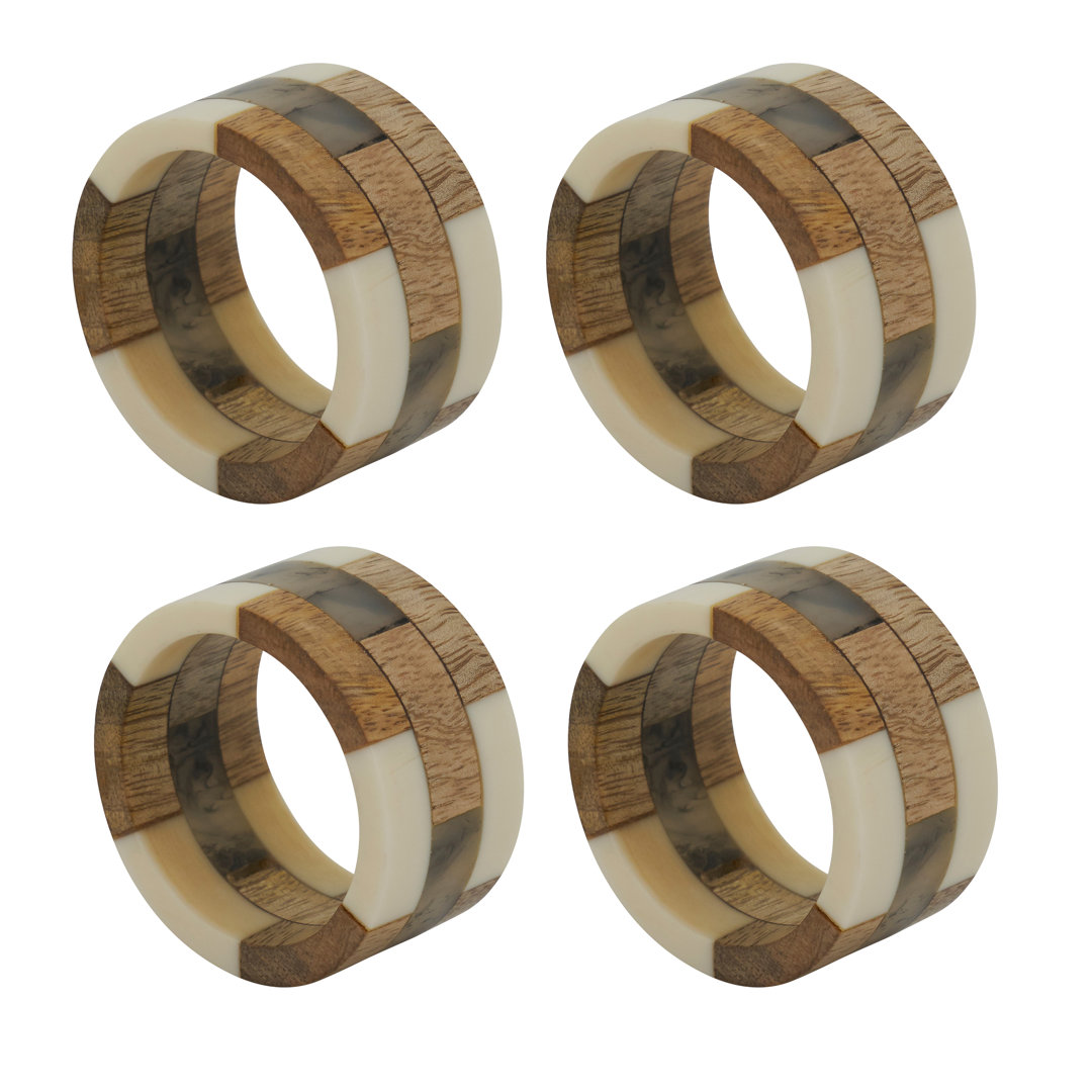 Napkin Ring Collection Wood Napkin Ring (Set of 4) Saro