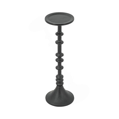 Porte-bougie décoratif en fer noir D4x13,5 po