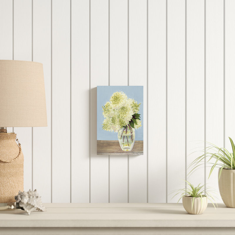 «Hydrangea Vase II», peinture sur toile, H 12 po x l 8 po