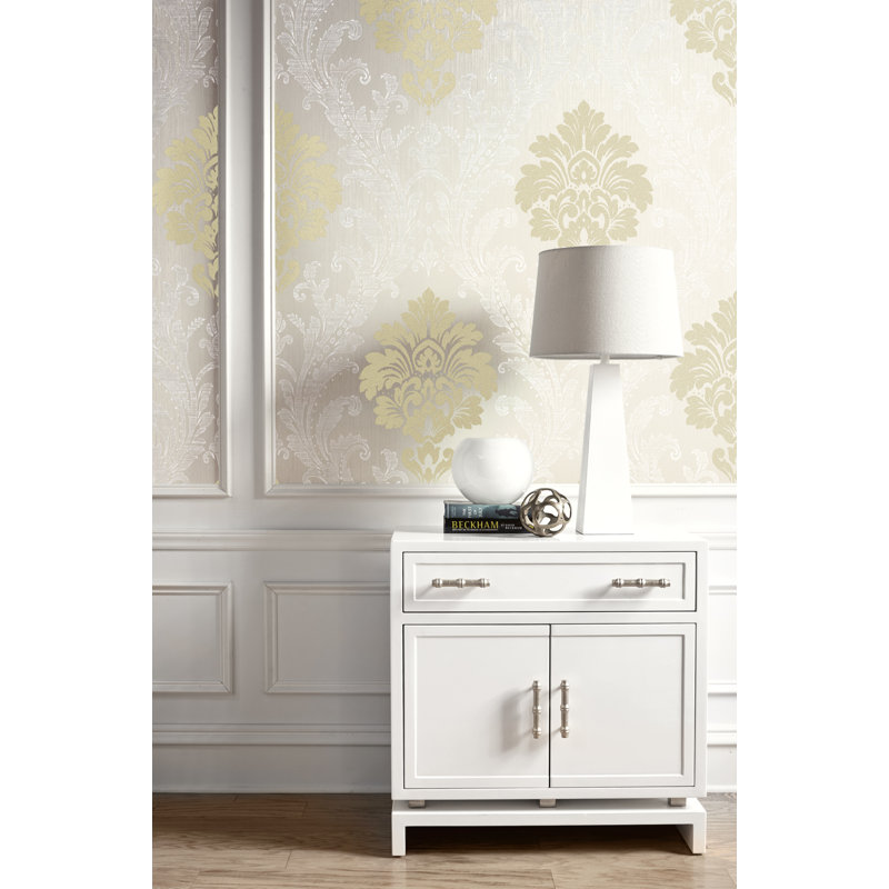 Ryker 10.05m x 53cm Wallpaper Roll, Cream/Gold