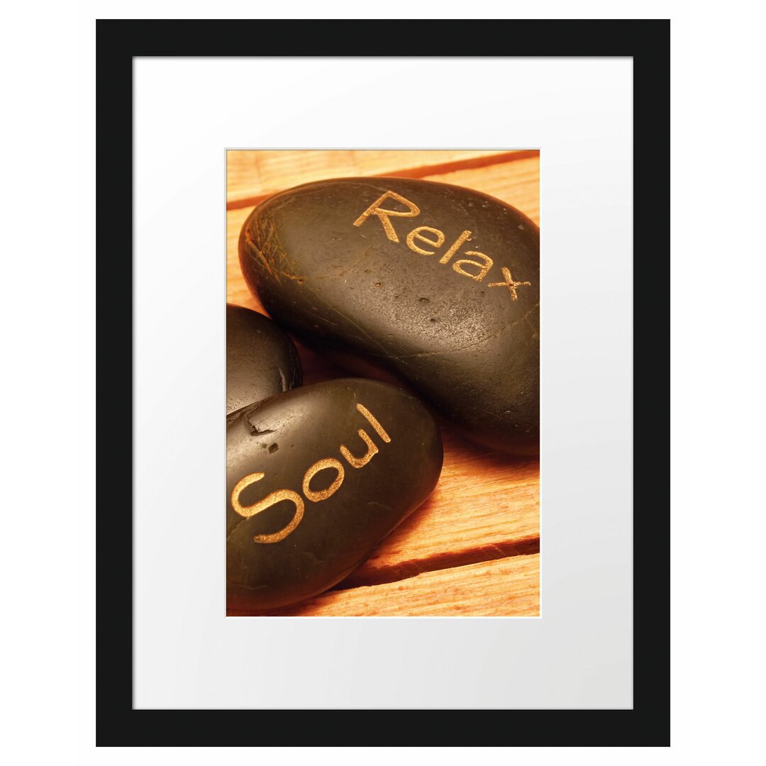 Gerahmtes Poster Wellness Body Soul Relax