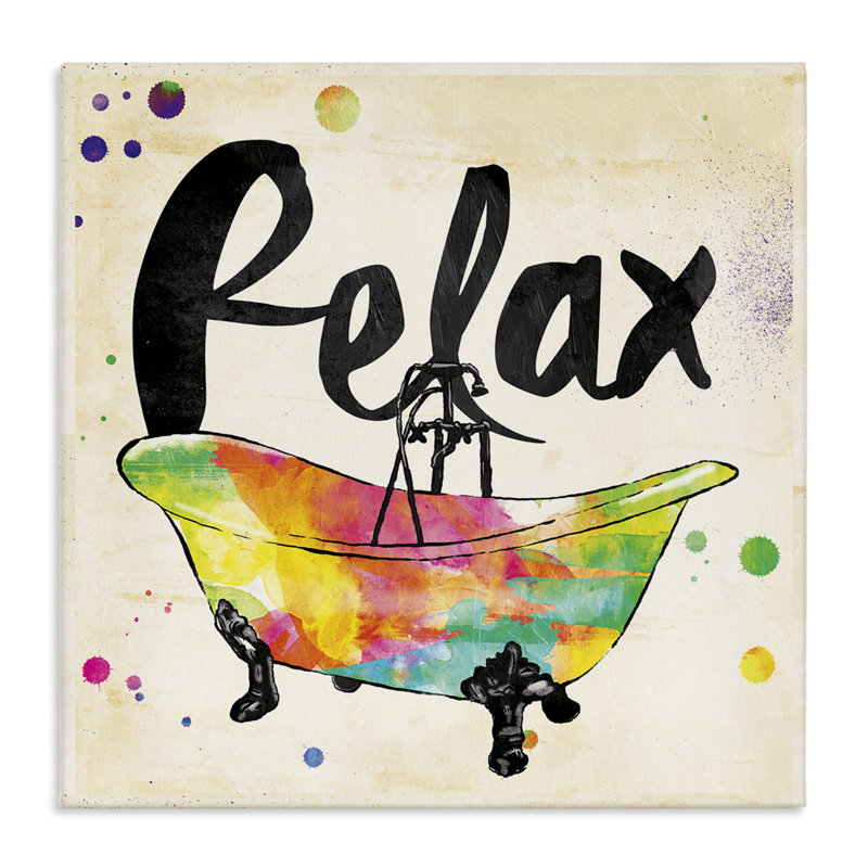 «Relax Rainbow Colors Icon Bath», reproduction d'art sur toile, H 36 po x l 36 po