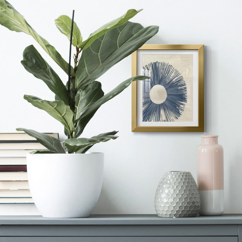 Blue Burst II -Framed Print, Gold