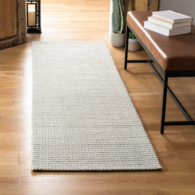 Tapis argent / ivoire tissé à la main Tulane
