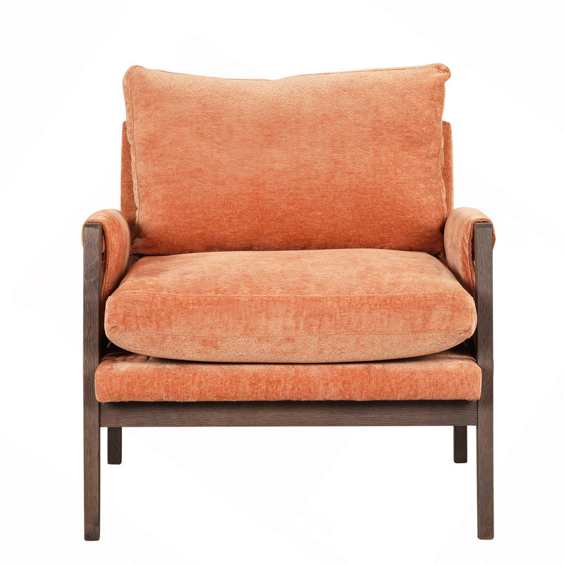 Chaise d'appoint, fauteuil de loisirs en bois massif et coussin de siège épais pour salon, chambre à coucher, studio Modern