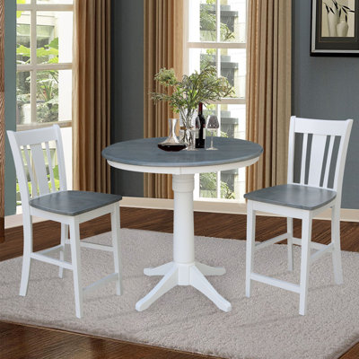 3 - Piece Counter Height Solid Wood Dining Set