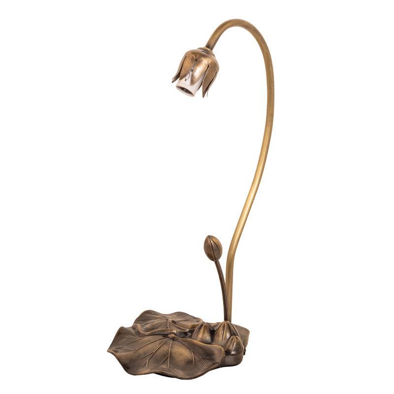 Kelsoe Arched Table Lamp, Antique Brass, Dark Red/White