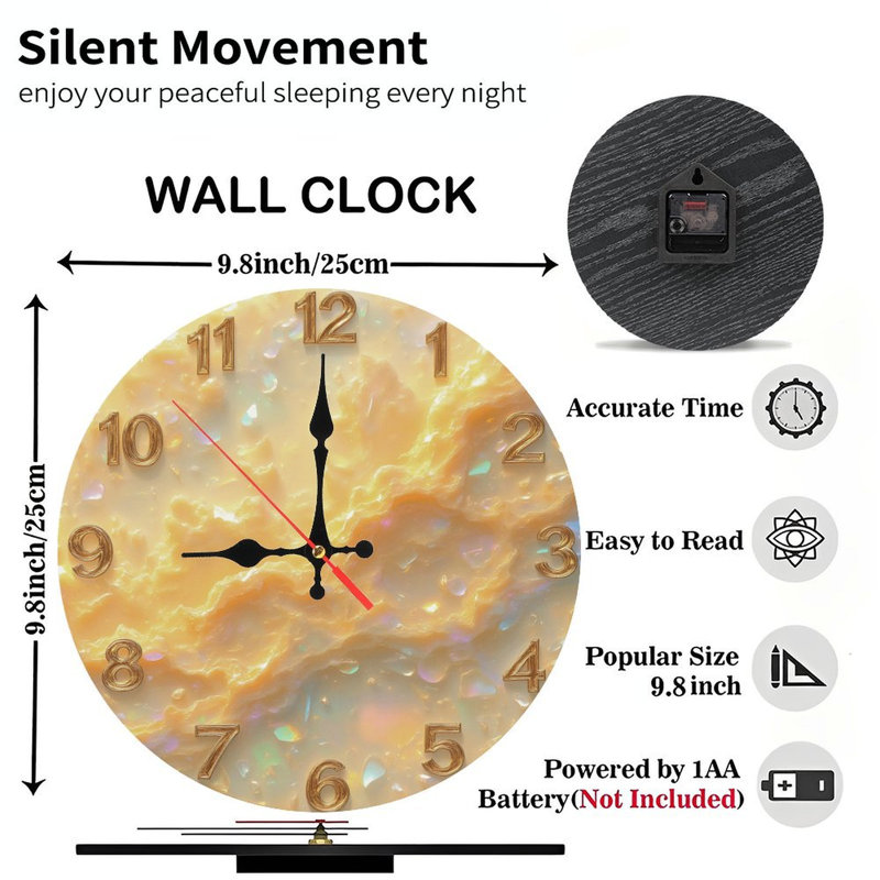 Tour d'horloge dorée chiffres irisés