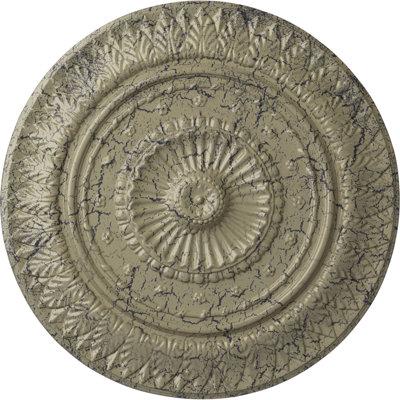 Endurathane Christopher Ceiling Medallion, 26 5/8"OD x 2 1/4"P, Hand-Painted Castle Stone Crackle Finish