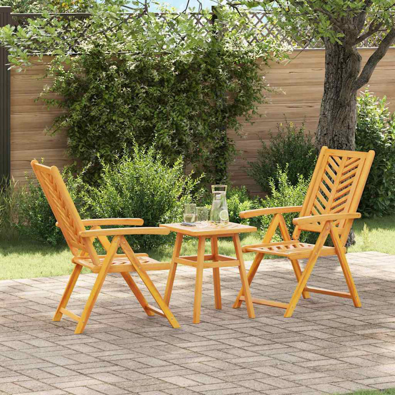 2 - Person Solid Wood Patio Dining Set Square Table