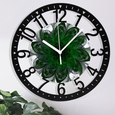 Horloge murale ronde en fer 10 po avec mouvement à quartz silencieux, chiffres arabes, impression UV