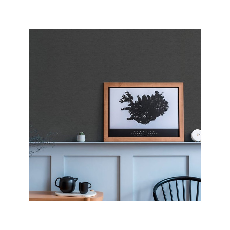 Flourish 10.05m x 53cm Textured Wallpaper Roll, Black