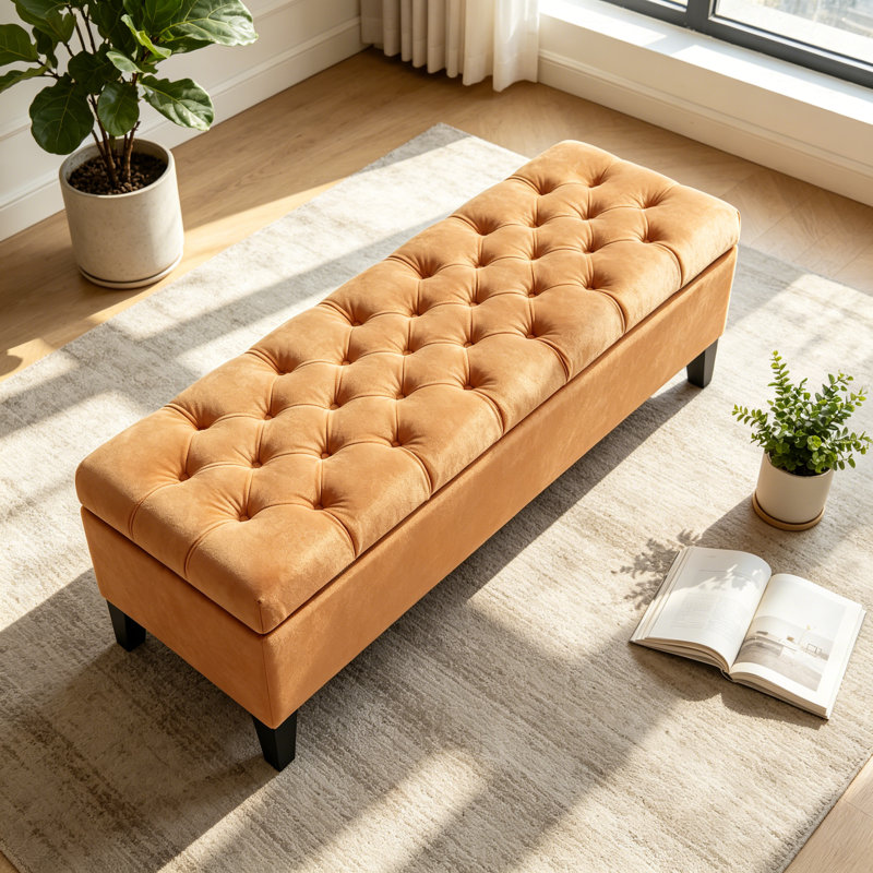 OTTOMAN DE RANGEMENT GLOUSTER, Orange