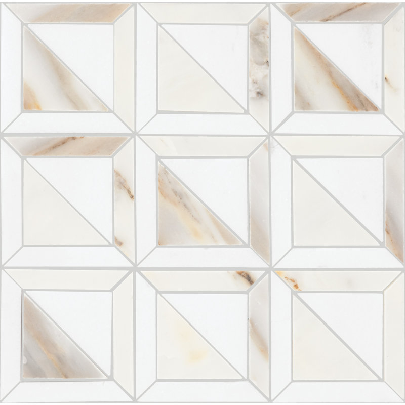 Gamma Natural Stone Window Wall and Floor Mosaic Tile (Set of 10), Bella Blend