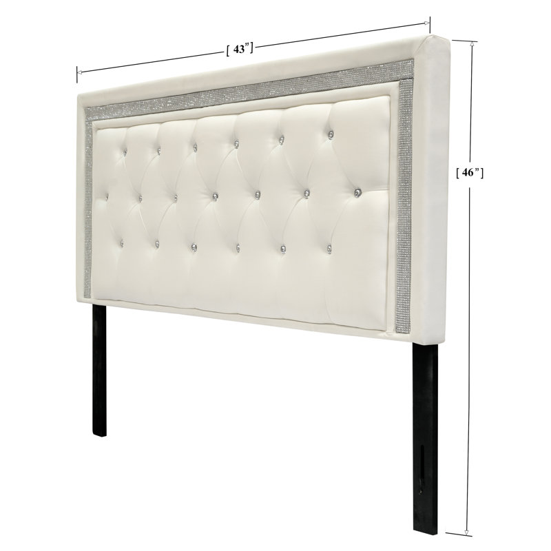 Depasquale Upholstered Adjustable Headboard (Full/ Queen) , Full/Queen, White