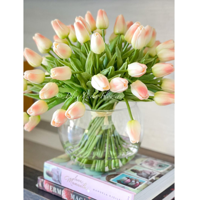 Arrangement floral moderne 60 tulipes, Rosé