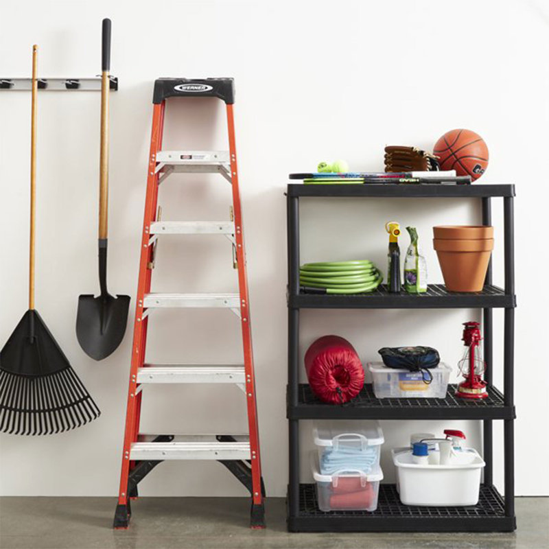 36 " W Plastic Shelving Unit, 54.5" H x 36" W x 18" D
